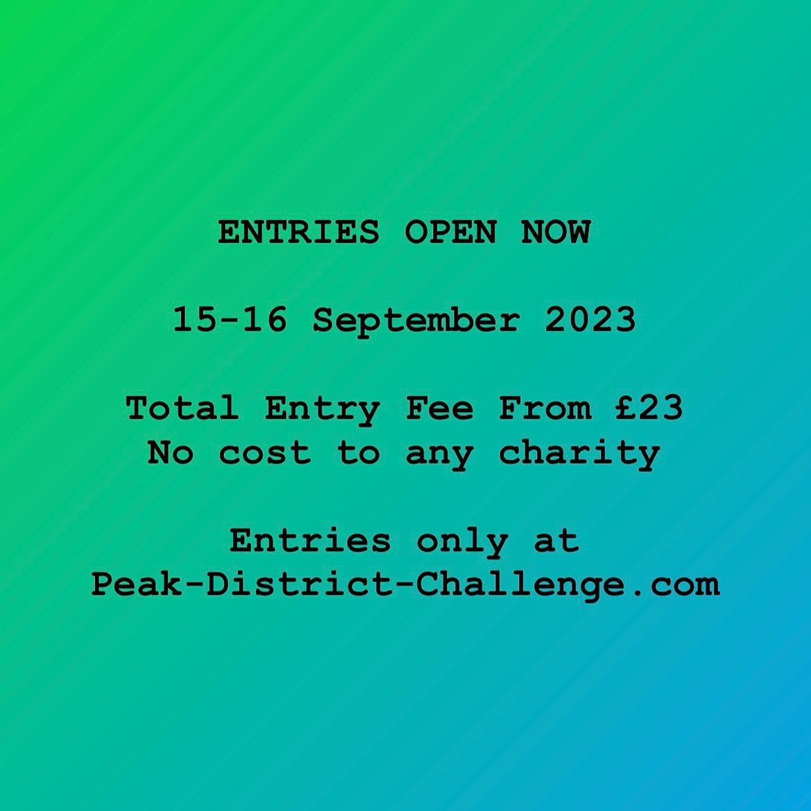 Peak-District-Challenge.com registrations are open with total entry fees from just £23!

Beat you...