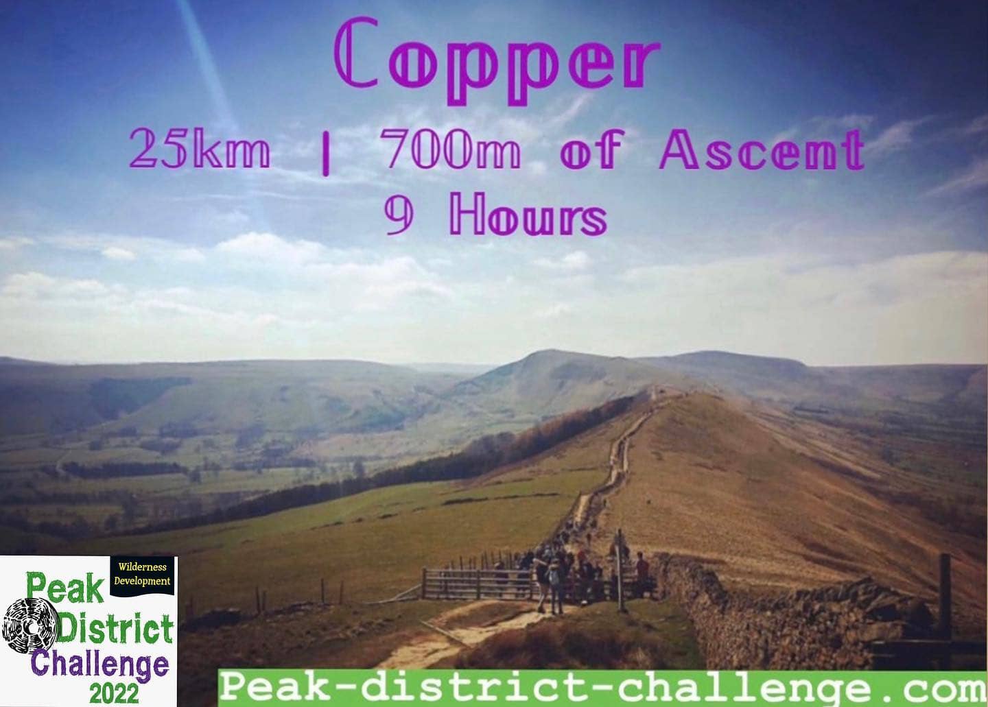 Register now for the Peak-District-Challenge.com 25km Copper Challenge for only £47 in total. 

B...