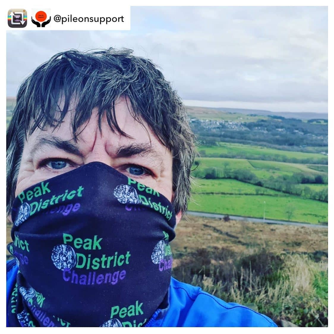 Repost from @pileonsupport using his Peak District Challenge buff for some extra warmth! ⛰🥾⛰

Xma...